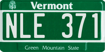 VT license plate NLE371