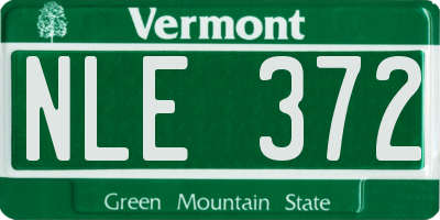 VT license plate NLE372
