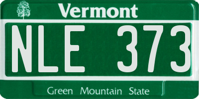 VT license plate NLE373