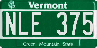 VT license plate NLE375