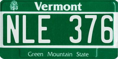 VT license plate NLE376