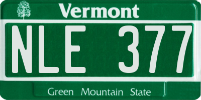 VT license plate NLE377
