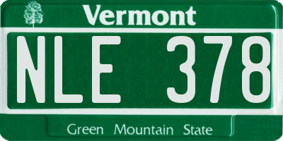 VT license plate NLE378