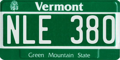 VT license plate NLE380