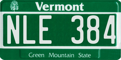 VT license plate NLE384
