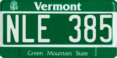 VT license plate NLE385