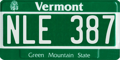 VT license plate NLE387