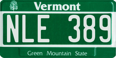 VT license plate NLE389