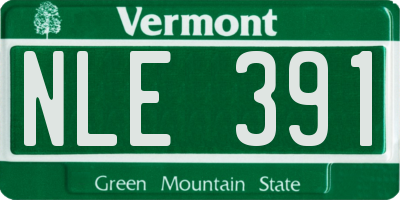 VT license plate NLE391