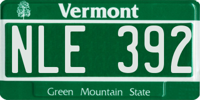 VT license plate NLE392