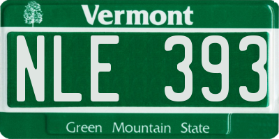 VT license plate NLE393