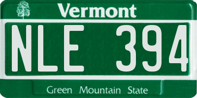 VT license plate NLE394