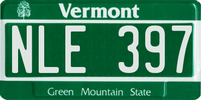 VT license plate NLE397