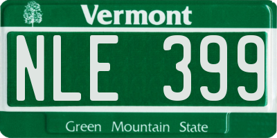 VT license plate NLE399