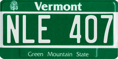 VT license plate NLE407