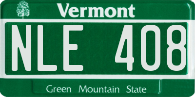VT license plate NLE408