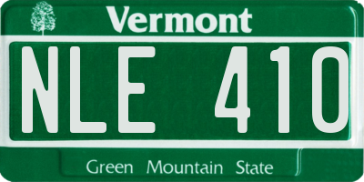 VT license plate NLE410