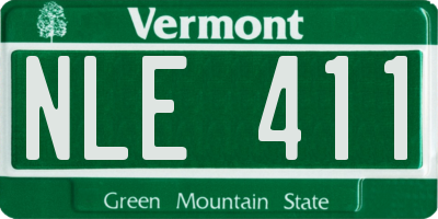 VT license plate NLE411