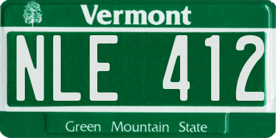 VT license plate NLE412