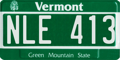 VT license plate NLE413