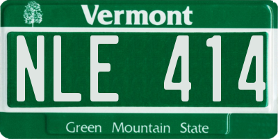 VT license plate NLE414