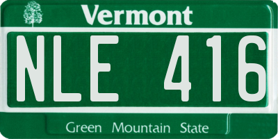 VT license plate NLE416