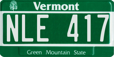 VT license plate NLE417