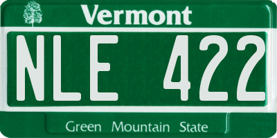 VT license plate NLE422