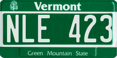 VT license plate NLE423