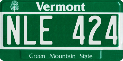 VT license plate NLE424