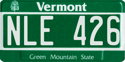 VT license plate NLE426