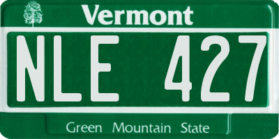 VT license plate NLE427