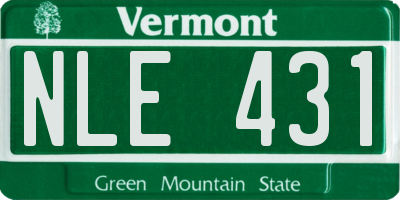 VT license plate NLE431