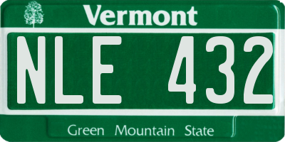 VT license plate NLE432