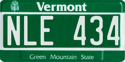 VT license plate NLE434