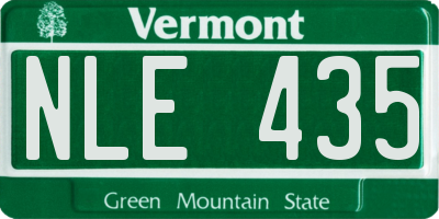 VT license plate NLE435