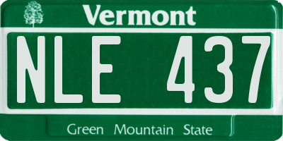 VT license plate NLE437