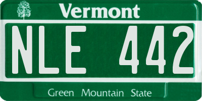VT license plate NLE442