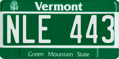 VT license plate NLE443