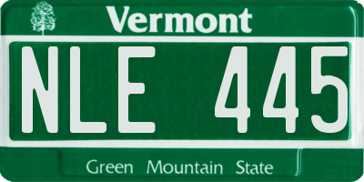 VT license plate NLE445