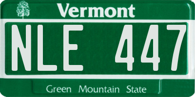 VT license plate NLE447