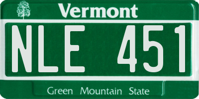 VT license plate NLE451