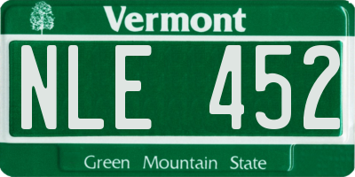 VT license plate NLE452