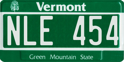 VT license plate NLE454