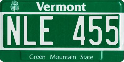 VT license plate NLE455