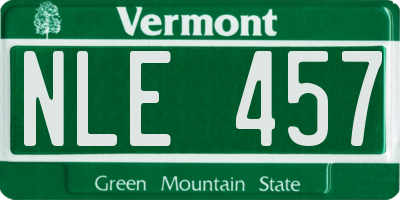 VT license plate NLE457