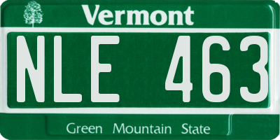 VT license plate NLE463