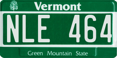 VT license plate NLE464