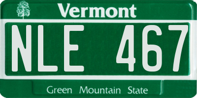 VT license plate NLE467