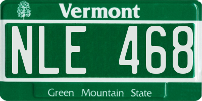 VT license plate NLE468